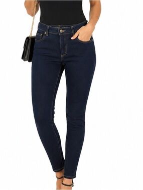 Michael Kors Women High Rise Skinny Jean Size 10 Blue 5 Pocket Zip Slimming